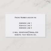 ティール(緑がかった色)ブッダとロータスオンブラック名刺 名刺 (裏面)