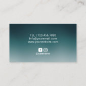 ティール(緑がかった色)ブモダンラックグリッター美しいサロンスパ 名刺 (裏面)