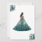 ティール(緑がかった色)ブライダルシャワードファンシーレス招待状 招待状 (裏面)