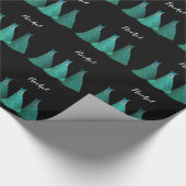 ティール（緑がかった色）ブライデスメイドドレス名前をカスタムするV13 ラッピングペーパー (角)
