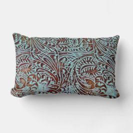 ティール（緑がかった色） (ブラウンの背部)のToolin ランバークッション