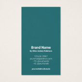 ティール（緑がかった色）ブラウンウォーターカラーヘアクリップロゴ表示カード (裏面)