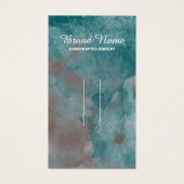 ティール（緑がかった色）ブラウンウォーター色ヘアクリップ表示カード (正面)