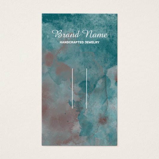 ティール（緑がかった色）ブラウンウォーター色ヘアクリップ表示カード (正面)