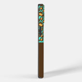 ティール(緑がかった色)&ブラウンチーテプリントの電話ケース Case-Mate iPhoneケース (裏面 / 右)