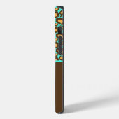 ティール(緑がかった色)&ブラウンチーテプリントの電話ケース Case-Mate iPhoneケース (裏面 / 左)