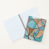 ティール(緑がかった色)&ブラウンドルアートスパイラルノートブック ノートブック (内部)