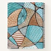 ティール(緑がかった色)&ブラウンドルアートスパイラルノートブック ノートブック (裏面)