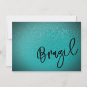 ティール(緑がかった色)ブラジル旅券 サンキューカード (裏面)