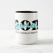 ティール（緑がかった色）ブラックカスタムモマコーヒーマグ ツートーンマグカップ (中央)