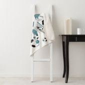 ティール（緑がかった色）ブラックサッカーボール星ガールズスポーツルーム シェルパブランケット (インサイチュ)