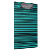 ティール（緑がかった色）ブラックストライプ クリップボード (右)