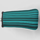 ティール(緑がかった色)ブラックストライプ ゴルフヘッドカバー (正面)