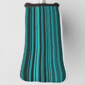 ティール(緑がかった色)ブラックストライプ ゴルフヘッドカバー (回転90)