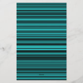 ティール（緑がかった色）ブラックストライプ 便箋 (裏面)