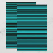 ティール（緑がかった色）ブラックストライプ 便箋 (正面/裏面)