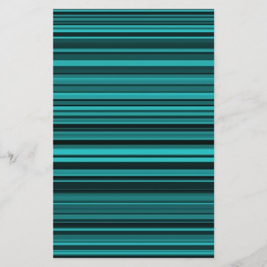 ティール（緑がかった色）ブラックストライプ 便箋 (正面)