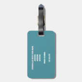 ティール(緑がかった色)ブラックチームカラーギフトキッズバレーボール ラゲッジタグ (裏面縦)