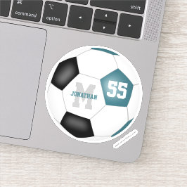 ティール（緑がかった色）ブラックチームカラーズボーイズサッカー シール