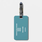 ティール（緑がかった色）ブラックチームカラーバレーボール旅行 ラゲッジタグ (裏面縦)