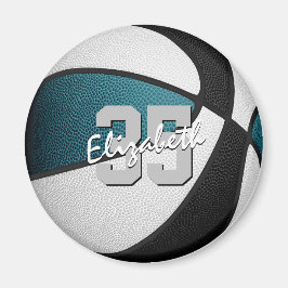 ティール(緑がかった色)ブラックバスケットボールチームは子供のパーティーギフトに色を付ける マグネット