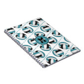 ティール(緑がかった色)ブラックバレーボールのコートは私の幸せな場所である ノートブック (右側)