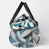 ティール（緑がかった色）ブラックバレーボールチームのカラーパターン ダッフルバッグ (右)
