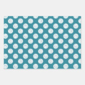 ティール(緑がかった色)ブラックバレーボールパターンすべての大事な行事 ラッピングペーパーシート (正面2)