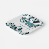 ティール（緑がかった色）ブラックバレーボール子供の誕生日パーティー ペーパープレート (傾斜あり)