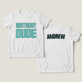 ティール(緑がかった色)&ブラックパンダ誕生日ドゥデパーソナライズされた トライブレンドTシャツ