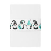 ティール（緑がかった色）&ブラックホリデーお祝い格言 招待状ベリーバンド (裏面例)