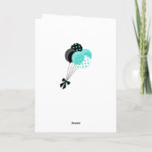 ティール（緑がかった色）&ブラックメス格言ハッピーホリデーズフォト シーズンカード (裏面)