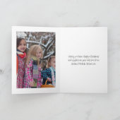 ティール（緑がかった色）&ブラックメス格言ハッピーホリデーズフォト シーズンカード (内部)