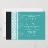 ティール（緑がかった色）ブラックモダン磁気結婚式招待状 マグネット招待状 (正面)