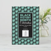 ティール（緑がかった色）ブラック履歴月フォトロゴの追加招待状 招待状 (スタンド正面)