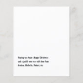 ティール(緑がかった色)&ブラック格言ハッピーホリデイズ チラシ (裏面)