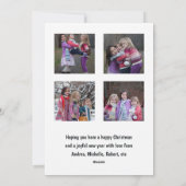 ティール（緑がかった色）&ブラック格言ハッピーホリデーズフォトコラージュ シーズンカード (裏面)