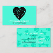 ティール（緑がかった色）ブラック獣医ポーペットドクターアニマル 名刺 (正面/裏面)