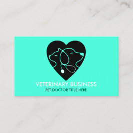 ティール（緑がかった色）ブラック獣医ポーペットドクターアニマル 名刺