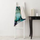 ティール(緑がかった色)ブラック金ゴールドアルコールインク液体アータブストラクト,アート, シェルパブランケット (インサイチュ)