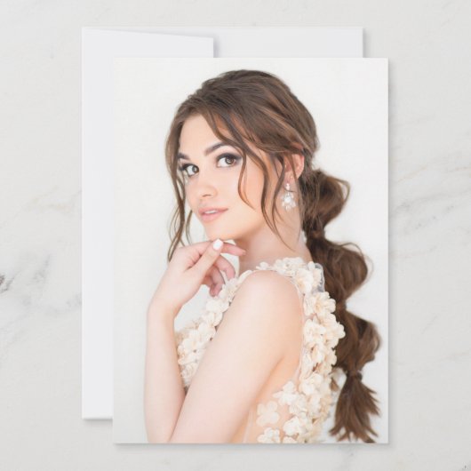 ティール(緑がかった色)ブラック金ゴールドストリングライトスターキンセアニラ 招待状 (裏面)