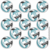 ティール（緑がかった色）ブラック13カスタム選手がバレーボールを命名 シール (正面)