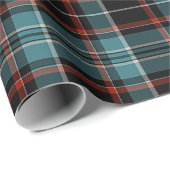 ティール（緑がかった色）、ブラック&レッドプレイド ラッピングペーパー (ロールコーナー)