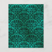 ティール(緑がかった色)、ブラック、金ゴールドフローラゴシック結婚ズ チラシ (裏面)