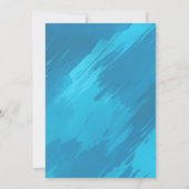 ティール(緑がかった色)ブラッシュストロカスタムークバーバルミツワー 招待状 (裏面)