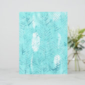 ティール（緑がかった色）ブランチターコイズホワイトスクラップブック紙 (スタンド正面)