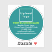 ティール（緑がかった色）ブランド緑の丸ビニールステッカー シール (シート)