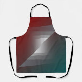 ティール(緑がかった色)・ブルゴーニュのグレーのツイスト エプロン (正面)