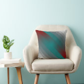 ティール(緑がかった色)ブルゴーニュグレイストライプ クッション (椅子)