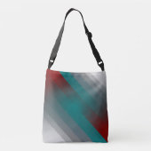 ティール(緑がかった色)ブルゴーニュグレイストライプ クロスボディバッグ (裏面)